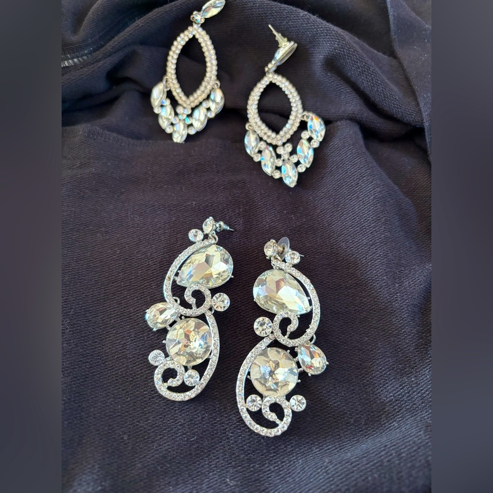 2 earrings- wedding/engagement/gala